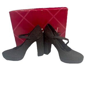 Women’s Xappel Gray Suede Chunky Platform Mary Jane Goth Punk Platform Buckle 7